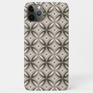 Beige en bruine retro cirkelvormen Case-Mate iPhone case