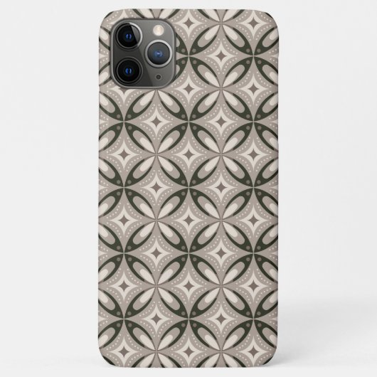 Beige en bruine retro cirkelvormen Case-Mate iPhone case (Achterkant)