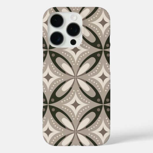 Beige en bruine retro cirkelvormen Case-Mate iPhone case (Achterkant)