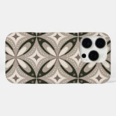 Beige en bruine retro cirkelvormen Case-Mate iPhone case (Achterkant (horizontaal))