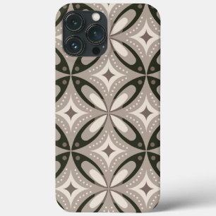 Beige en bruine retro cirkelvormen Case-Mate iPhone case