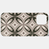 Beige en bruine retro cirkelvormen Case-Mate iPhone case (Achterkant (horizontaal))