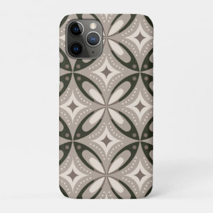 Beige en bruine retro cirkelvormen Case-Mate iPhone case