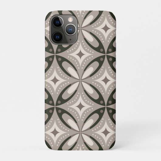 Beige en bruine retro cirkelvormen Case-Mate iPhone case (Achterkant)