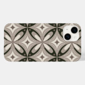 Beige en bruine retro cirkelvormen Case-Mate iPhone case (Achterkant (horizontaal))