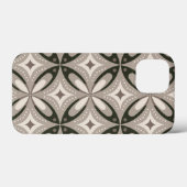 Beige en bruine retro cirkelvormen Case-Mate iPhone case (Achterkant (horizontaal))