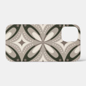 Beige en bruine retro cirkelvormen Case-Mate iPhone case (Achterkant (horizontaal))