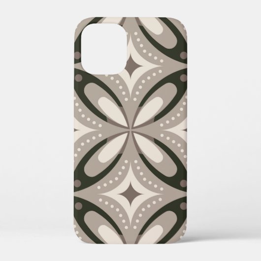 Beige en bruine retro cirkelvormen Case-Mate iPhone case (Achterkant)