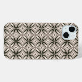 Beige en bruine retro cirkelvormen Case-Mate iPhone case (Achterkant (horizontaal))