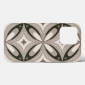 Beige en bruine retro cirkelvormen Case-Mate iPhone case (Achterkant (horizontaal))