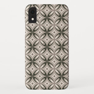 Beige en bruine retro cirkelvormen Case-Mate iPhone case