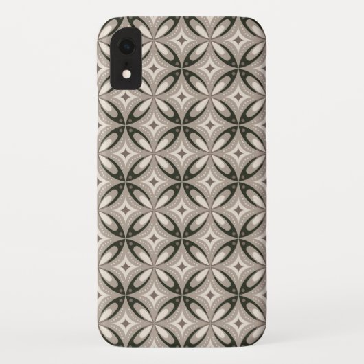 Beige en bruine retro cirkelvormen Case-Mate iPhone case (Achterkant)
