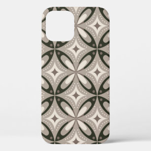 Beige en bruine retro cirkelvormen Case-Mate iPhone case