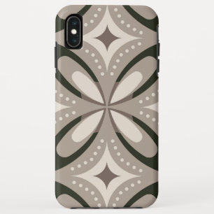 Beige en bruine retro cirkelvormen Case-Mate iPhone case
