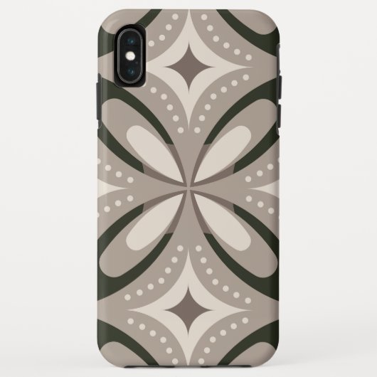 Beige en bruine retro cirkelvormen Case-Mate iPhone case (Achterkant)