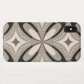Beige en bruine retro cirkelvormen Case-Mate iPhone case (Achterkant (horizontaal))