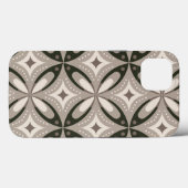 Beige en bruine retro cirkelvormen Case-Mate iPhone case (Achterkant (horizontaal))