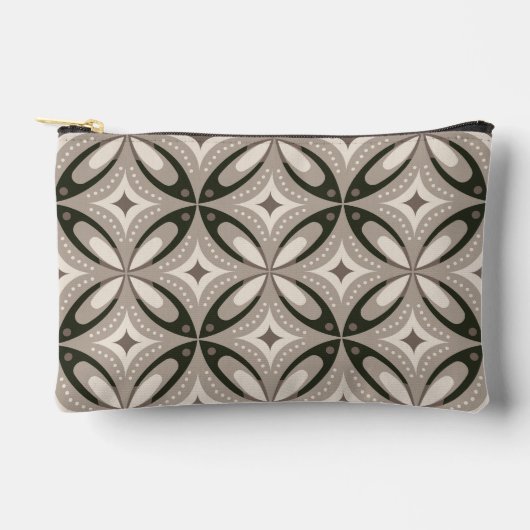 Beige en bruine retro cirkelvormen etui (Voorkant)