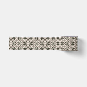 Beige en bruine retro cirkelvormen grosgrain lint