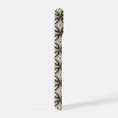 Beige en bruine retro cirkelvormen iPhone 15 case (Rechterkant)