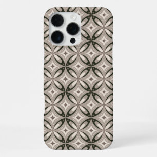 Beige en bruine retro cirkelvormen iPhone 16 pro max hoesje