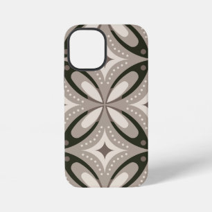 Beige en bruine retro cirkelvormen iPhone 12 mini hoesje