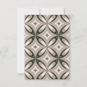 Beige en bruine retro cirkelvormen kaart