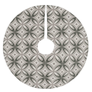 Beige en bruine retro cirkelvormen kerstboom rok