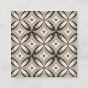 Beige en bruine retro cirkelvormen kortingskaartje