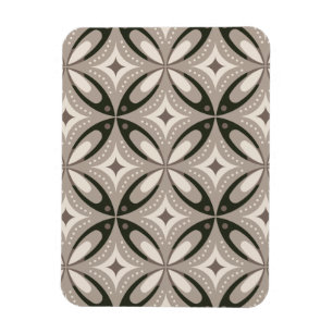 Beige en bruine retro cirkelvormen magneet