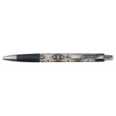 Beige en bruine retro cirkelvormen pen (Achterkant)