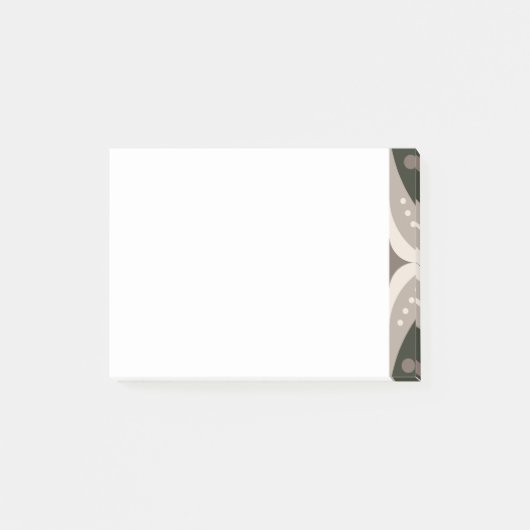 Beige en bruine retro cirkelvormen post-it® notes (Voorkant)