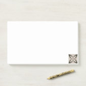 Beige en bruine retro cirkelvormen post-it® notes (Op bureau)
