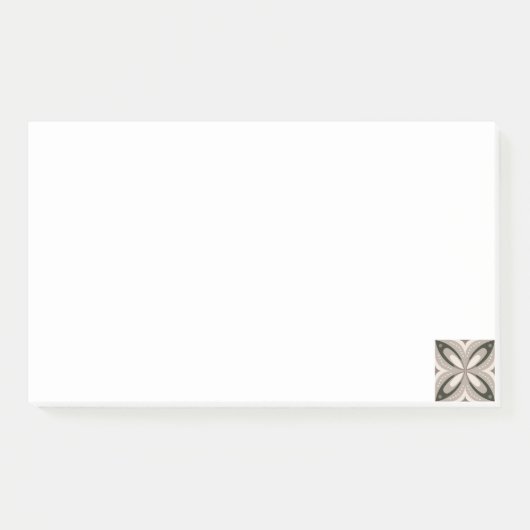 Beige en bruine retro cirkelvormen post-it® notes (Voorkant)