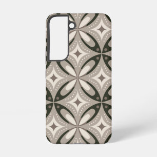 Beige en bruine retro cirkelvormen samsung galaxy hoesje