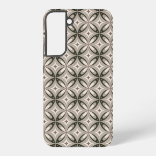 Beige en bruine retro cirkelvormen samsung galaxy hoesje
