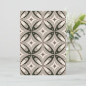 Beige en bruine retro cirkelvormen save the date (Staand voorkant)