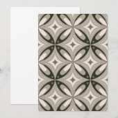 Beige en bruine retro cirkelvormen save the date (Voorkant / Achterkant)