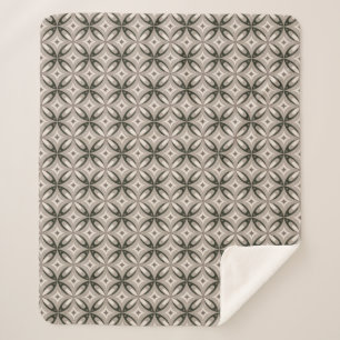 Beige en bruine retro cirkelvormen sherpa deken