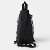 Beige en bruine retro cirkelvormen sling bag (Achterkant)