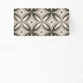 Beige en bruine retro cirkelvormen spandoek (Insitu)