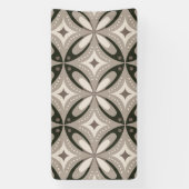 Beige en bruine retro cirkelvormen spandoek (Verticaal)