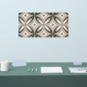 Beige en bruine retro cirkelvormen spandoek (Beurs)