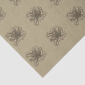 Beige en Bruine Retro Octopus Geïnspireerd Tissuepapier (Detail)