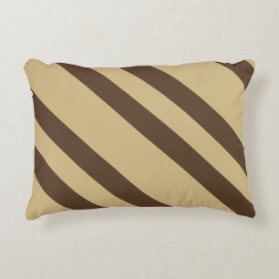 Beige en bruine strepen accent kussen