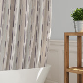 Beige en bruine strepen met patroon douchegordijn