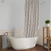 Beige en bruine strepen met patroon douchegordijn