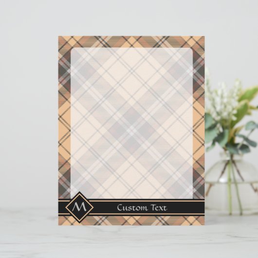 Beige en bruine Tartan (Staand voorkant)