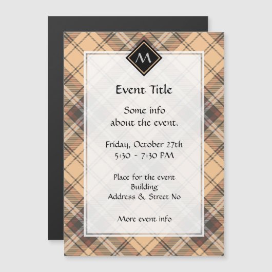 Beige en bruine Tartan (Voorkant / Achterkant)