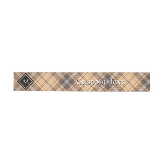 Beige en bruine Tartan Adreslabel Wikkel (Individueel)
